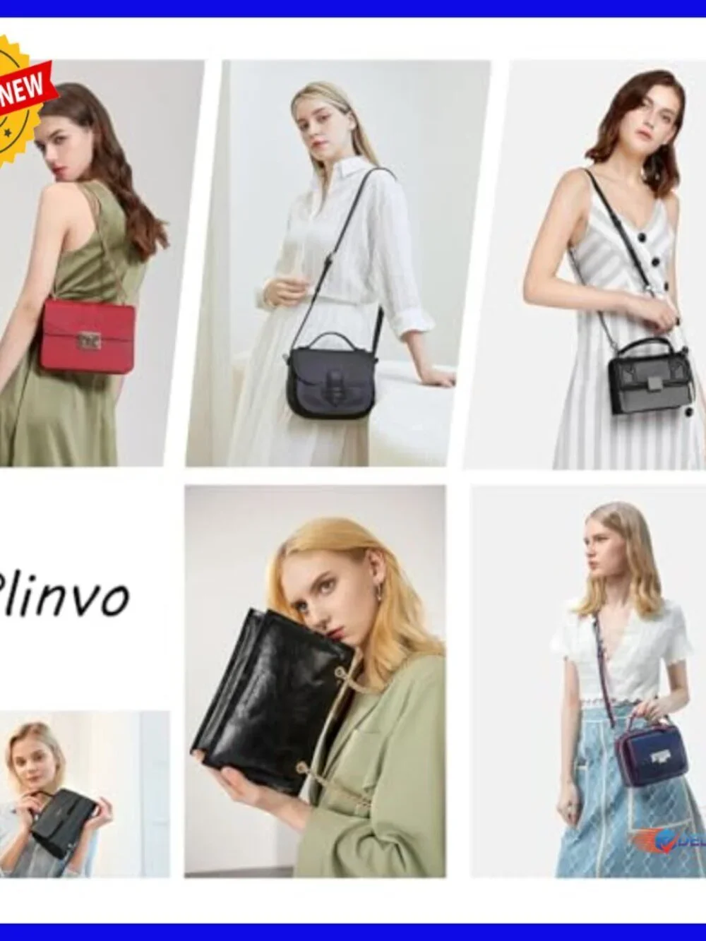 Genuine Leather Hobo Set - Slouchy Shoulder Bag & Tote Purse